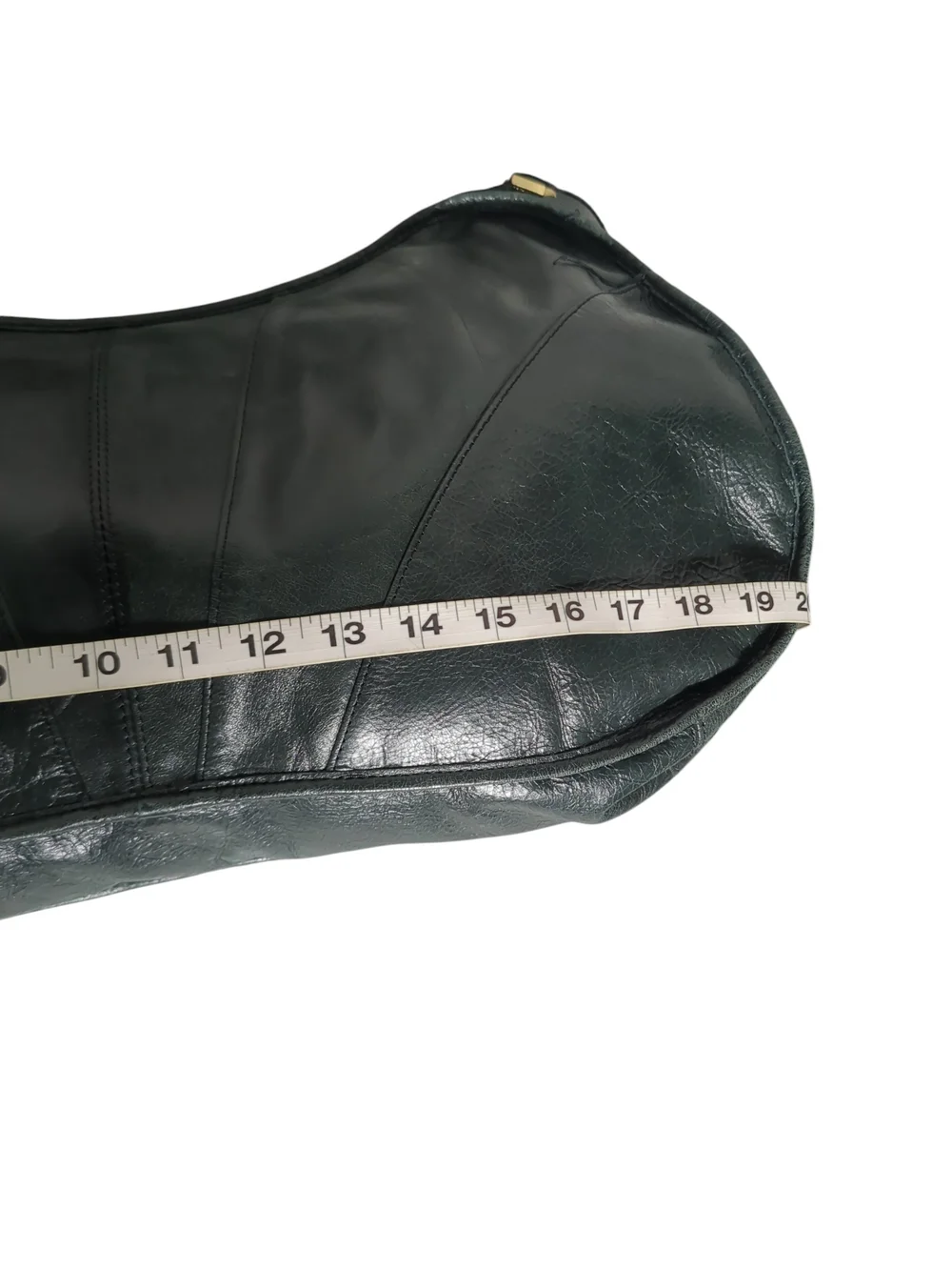 Y2K Trina Turk Dark Green Leather Patchwork Butterfly Crescent Hobo Shoulder Bag